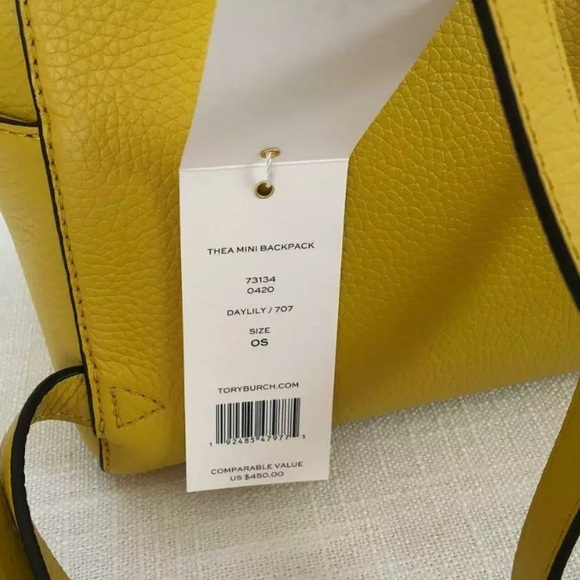 Tory Burch Thea yellow mini size backpack leather - Picture 8 of 8